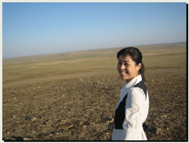 The Mongolian grasslands... flat...